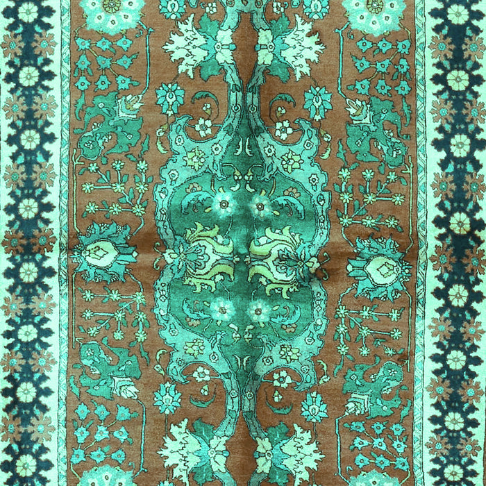 Machine Washable Persian Turquoise Traditional Area Rugs, wshtr3911turq