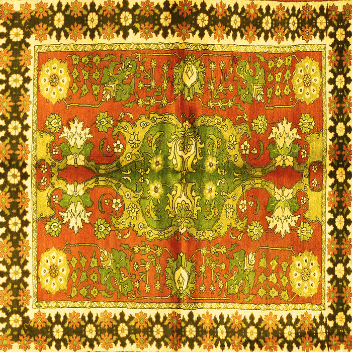 Square Persian Yellow Traditional Rug, tr3911yw