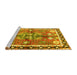 Sideview of Machine Washable Persian Yellow Traditional Rug, wshtr3911yw