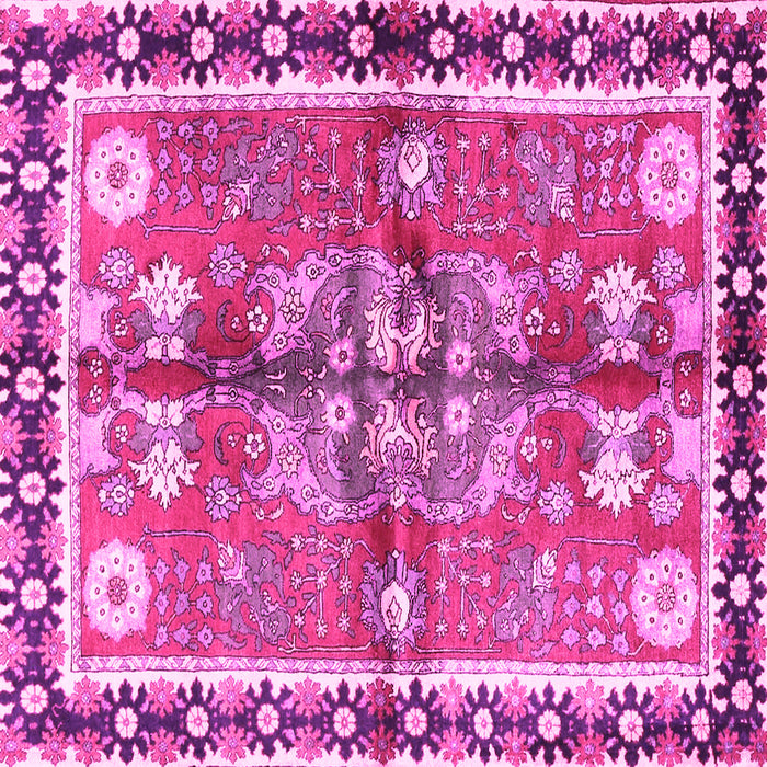 Square Machine Washable Persian Pink Traditional Rug, wshtr3911pnk