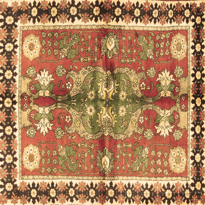 Square Persian Brown Traditional Rug, tr3911brn