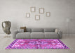 Machine Washable Persian Purple Traditional Area Rugs in a Living Room, wshtr3911pur