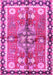 Machine Washable Persian Pink Traditional Rug, wshtr3911pnk