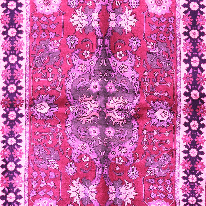 Machine Washable Persian Pink Traditional Rug, wshtr3911pnk