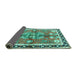 Sideview of Persian Turquoise Traditional Rug, tr3911turq