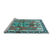 Sideview of Machine Washable Persian Light Blue Traditional Rug, wshtr3911lblu