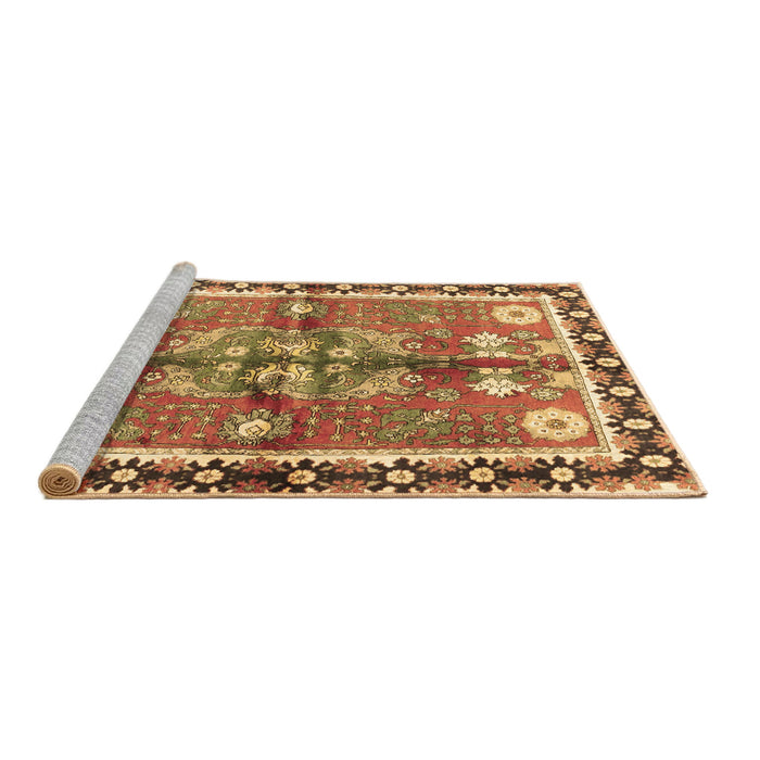 Sideview of Machine Washable Persian Brown Traditional Rug, wshtr3911brn