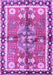 Machine Washable Persian Purple Traditional Area Rugs, wshtr3911pur