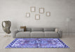 Machine Washable Persian Blue Traditional Rug in a Living Room, wshtr3911blu