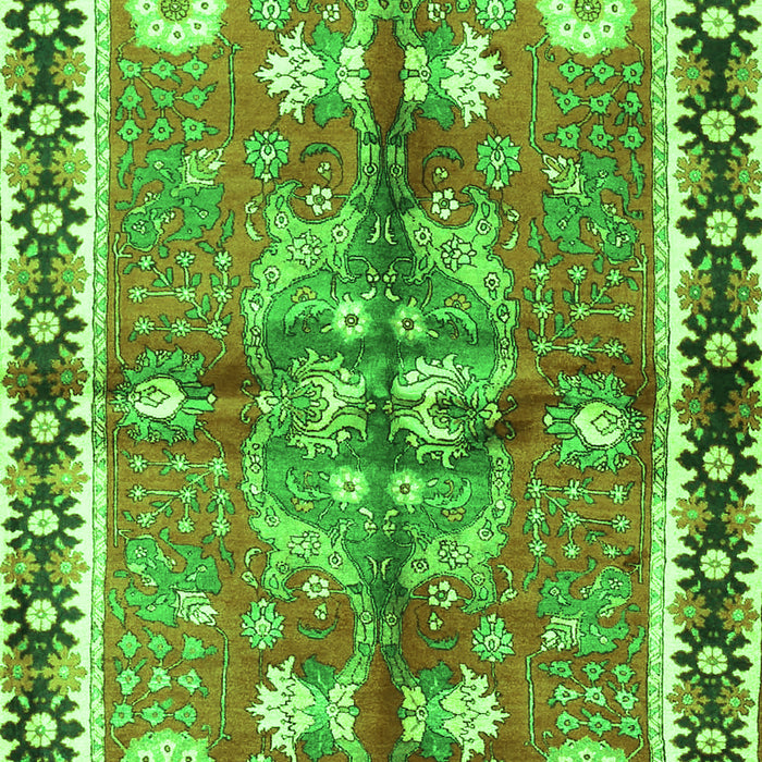Serging Thickness of Machine Washable Persian Green Traditional Area Rugs, wshtr3911grn