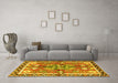 Machine Washable Persian Yellow Traditional Rug in a Living Room, wshtr3911yw