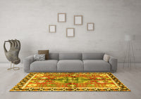 Machine Washable Persian Yellow Traditional Rug, wshtr3911yw