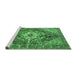 Sideview of Machine Washable Persian Emerald Green Traditional Area Rugs, wshtr3912emgrn