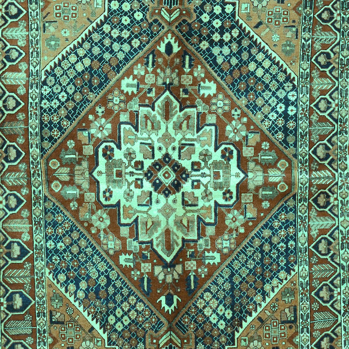 Machine Washable Persian Turquoise Traditional Area Rugs, wshtr3912turq