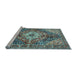 Sideview of Machine Washable Persian Light Blue Traditional Rug, wshtr3912lblu