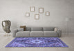 Machine Washable Persian Blue Traditional Rug in a Living Room, wshtr3912blu