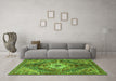 Machine Washable Persian Green Traditional Area Rugs in a Living Room,, wshtr3912grn