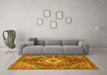 Machine Washable Persian Yellow Traditional Rug in a Living Room, wshtr3912yw