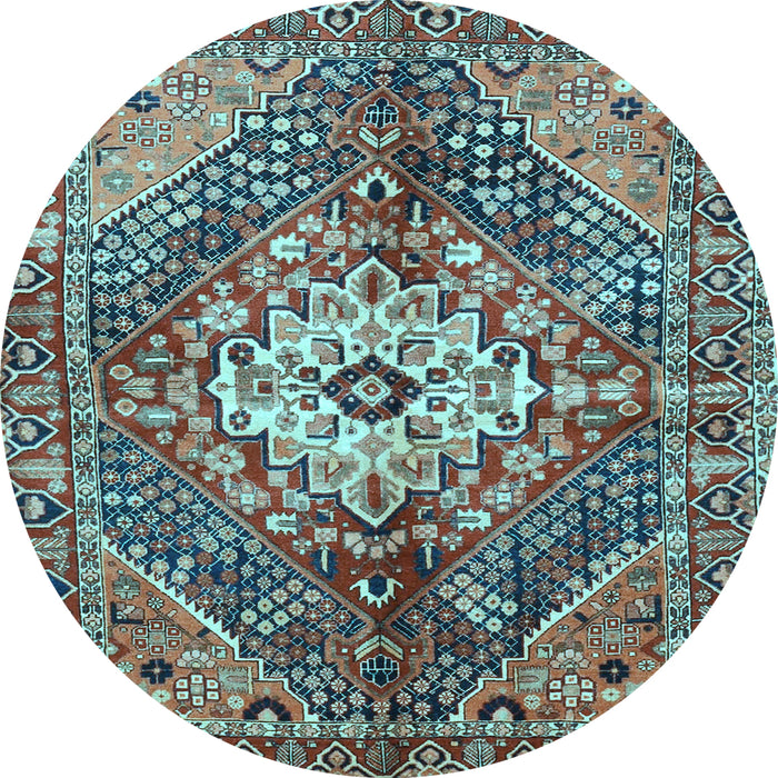 Round Persian Light Blue Traditional Rug, tr3912lblu