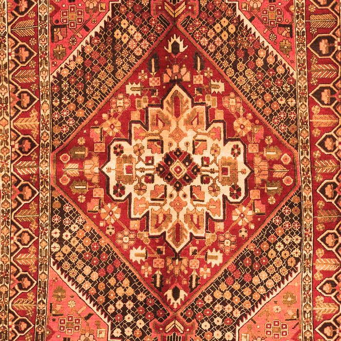Serging Thickness of Machine Washable Persian Orange Traditional Area Rugs, wshtr3912org