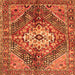 Round Machine Washable Persian Orange Traditional Area Rugs, wshtr3912org