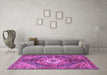 Machine Washable Persian Purple Traditional Area Rugs in a Living Room, wshtr3912pur