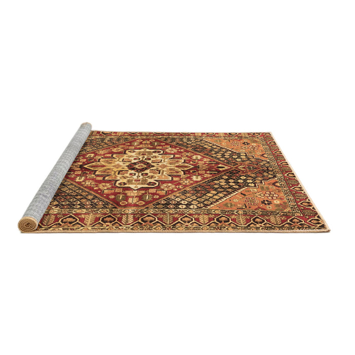 Sideview of Machine Washable Persian Brown Traditional Rug, wshtr3912brn
