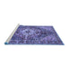 Sideview of Machine Washable Persian Blue Traditional Rug, wshtr3912blu