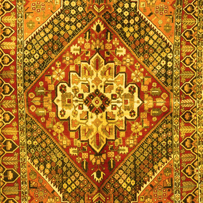 Machine Washable Persian Yellow Traditional Rug, wshtr3912yw
