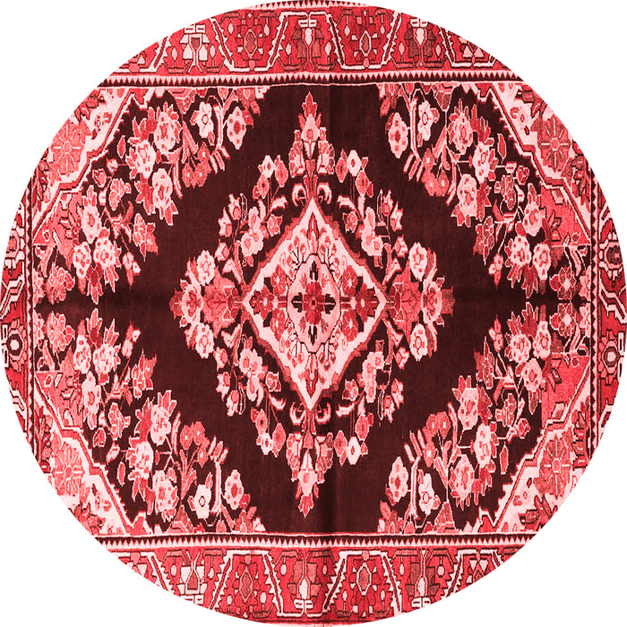 Machine Washable Medallion Red Traditional Rug, wshtr3913red