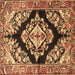 Square Medallion Brown Traditional Rug, tr3913brn