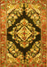 Machine Washable Medallion Yellow Traditional Rug, wshtr3913yw