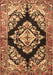 Machine Washable Medallion Brown Traditional Rug, wshtr3913brn