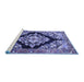 Sideview of Machine Washable Medallion Blue Traditional Rug, wshtr3913blu