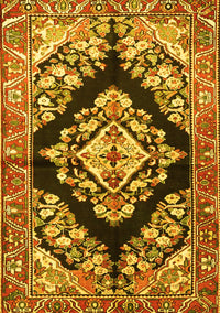 Medallion Yellow Traditional Rug, tr3913yw