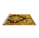 Sideview of Machine Washable Medallion Yellow Traditional Rug, wshtr3913yw