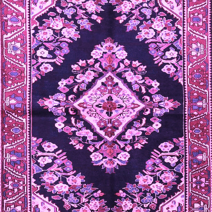 Machine Washable Medallion Purple Traditional Area Rugs, wshtr3913pur