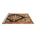 Sideview of Machine Washable Medallion Brown Traditional Rug, wshtr3913brn