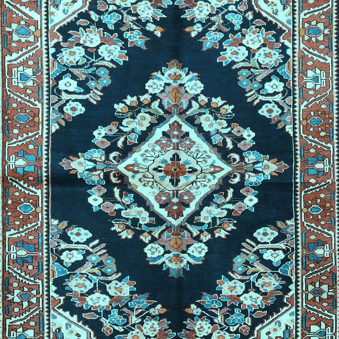Medallion Light Blue Traditional Rug, tr3913lblu