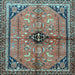 Square Machine Washable Persian Light Blue Traditional Rug, wshtr3914lblu