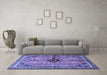 Machine Washable Persian Blue Traditional Rug in a Living Room, wshtr3914blu