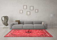 Machine Washable Persian Red Traditional Rug, wshtr3914red