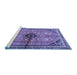 Sideview of Machine Washable Persian Blue Traditional Rug, wshtr3914blu