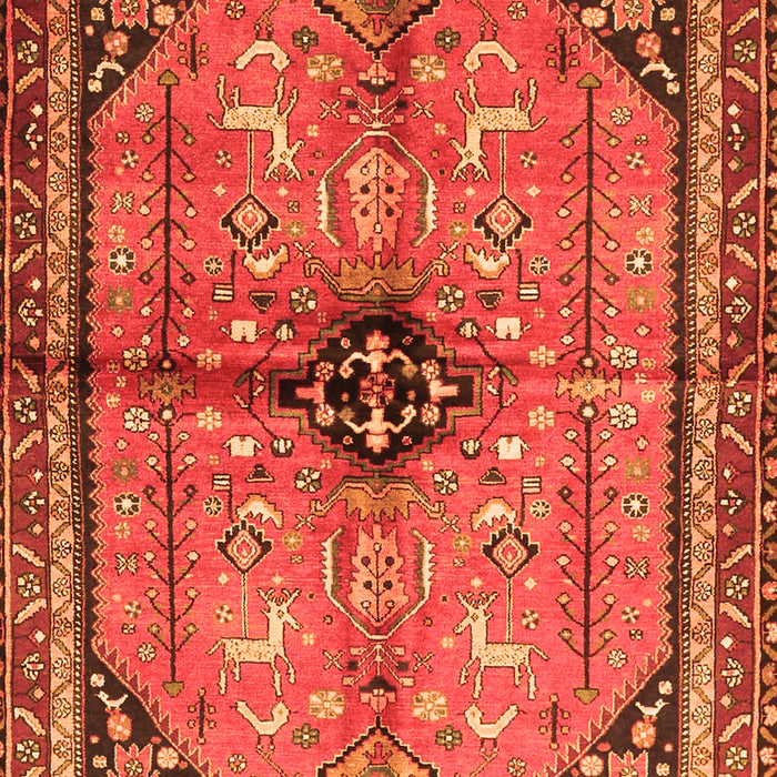 Serging Thickness of Machine Washable Persian Orange Traditional Area Rugs, wshtr3914org