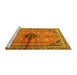 Sideview of Machine Washable Persian Yellow Traditional Rug, wshtr3914yw