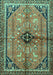 Machine Washable Persian Turquoise Traditional Area Rugs, wshtr3914turq