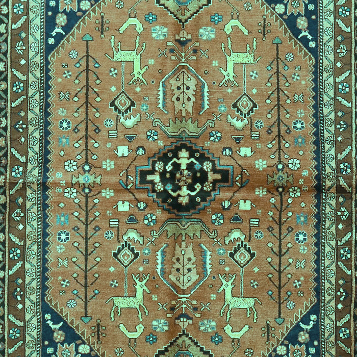 Machine Washable Persian Turquoise Traditional Area Rugs, wshtr3914turq