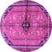 Round Machine Washable Persian Purple Traditional Area Rugs, wshtr3914pur