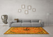 Machine Washable Persian Yellow Traditional Rug in a Living Room, wshtr3914yw