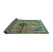 Sideview of Persian Turquoise Traditional Rug, tr3914turq